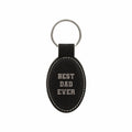 Best Dad Ever Engraved Leatherette Keychain for Men, Funny Gift for Dad