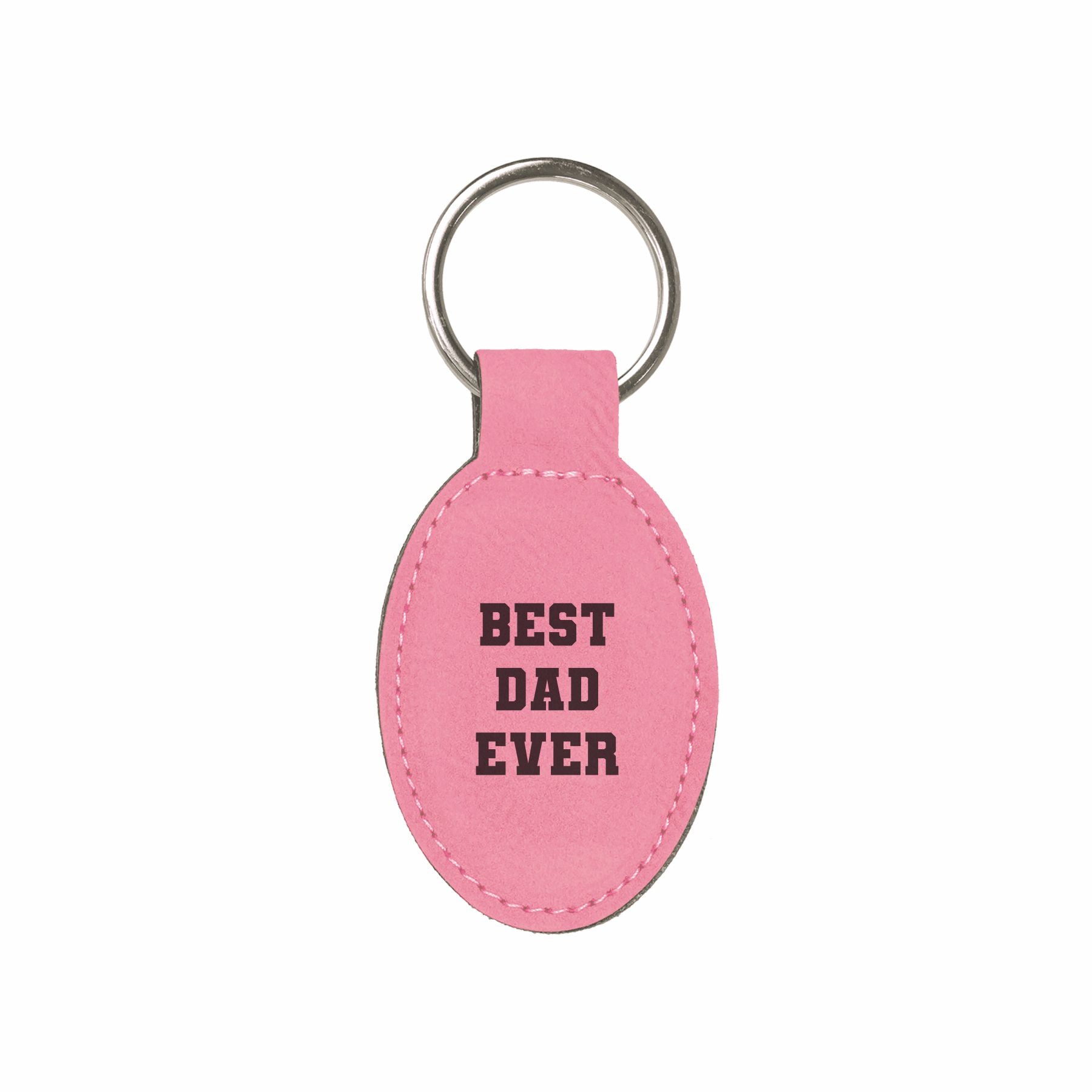 Best Dad Ever Engraved Leatherette Keychain for Men, Funny Gift for Dad