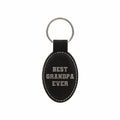 Best Grandpa Ever Engraved Leatherette Keychain for Men, Funny Gift for Grandpa