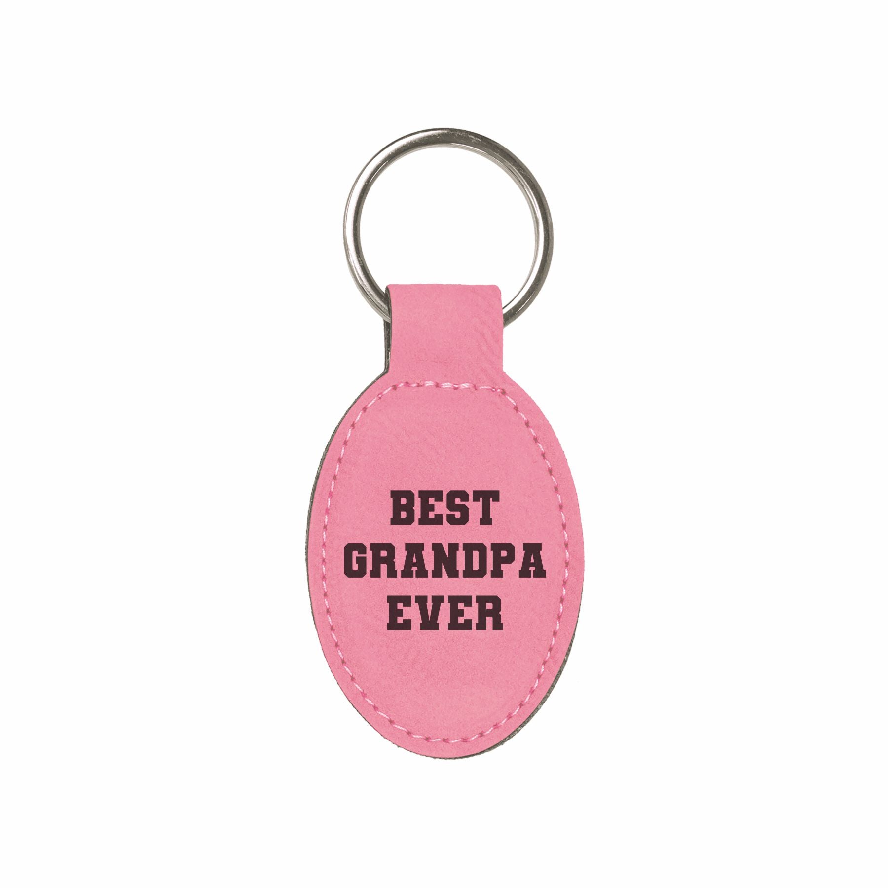 Best Grandpa Ever Engraved Leatherette Keychain for Men, Funny Gift for Grandpa