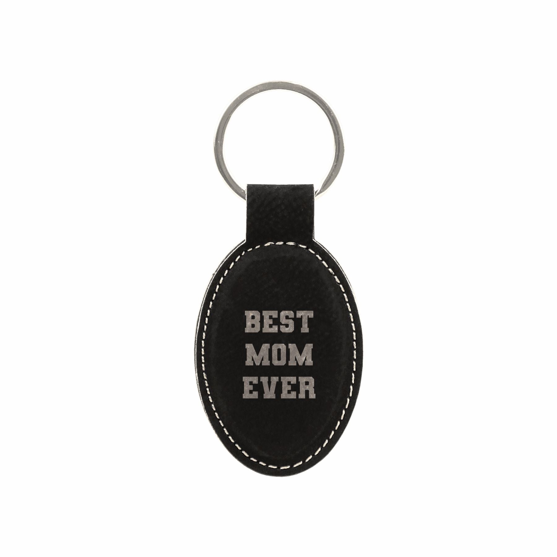 Best Mom Ever Engraved Leatherette Keychain for Women, Funny Gift for Mom