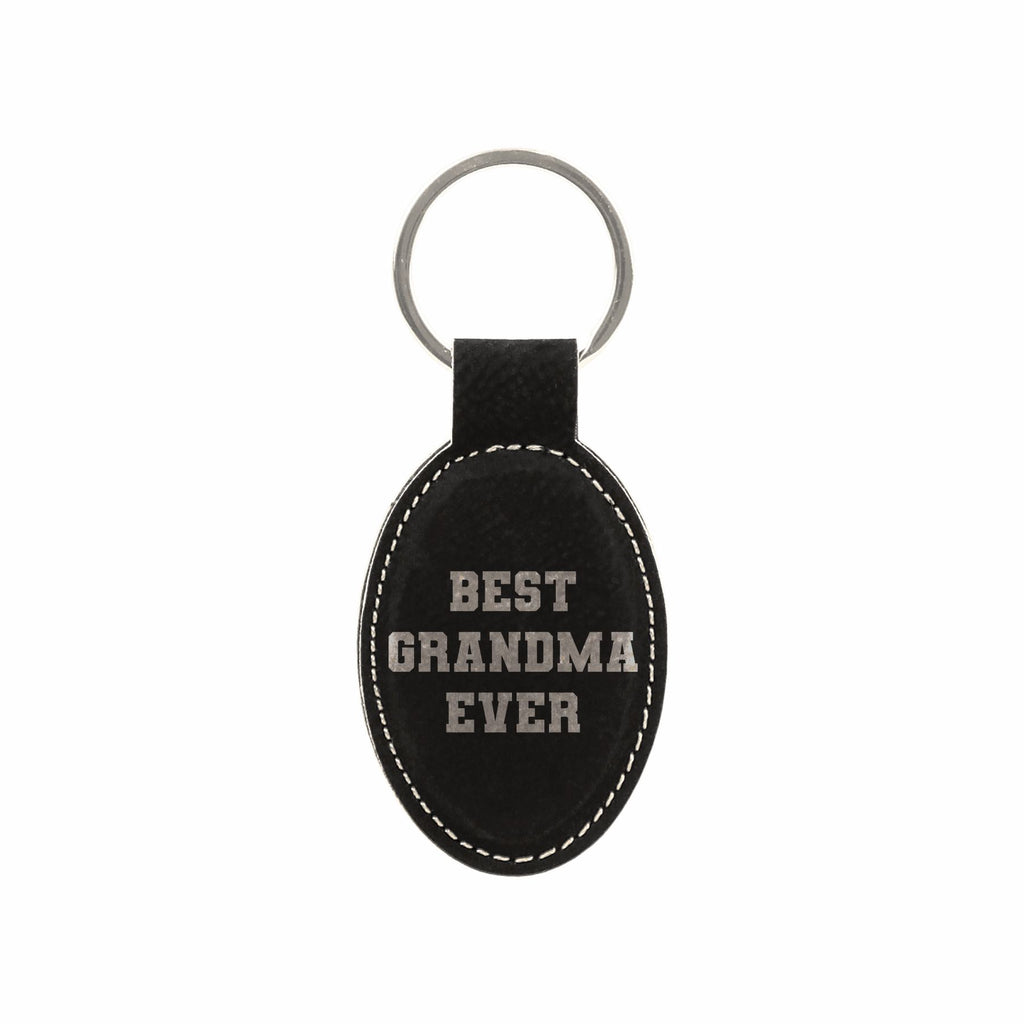 Best Grandma Ever Engraved Leatherette Keychain for Women, Funny Gift for Grandma