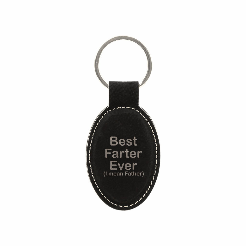 Best Farter Ever Engraved Leatherette Keychain for Men, Funny Gift for Dad