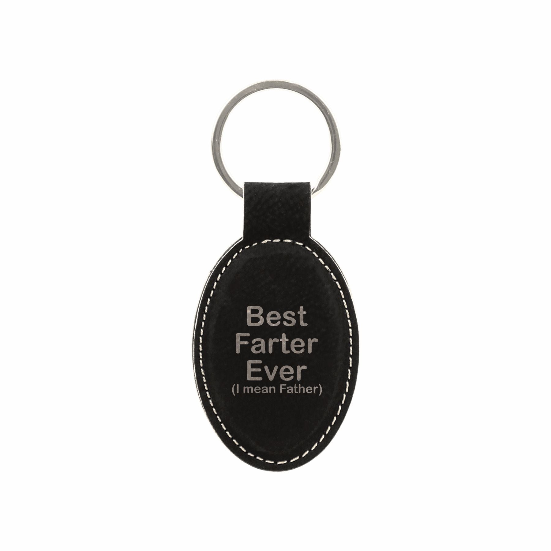 Best Farter Ever Engraved Leatherette Keychain for Men, Funny Gift for Dad