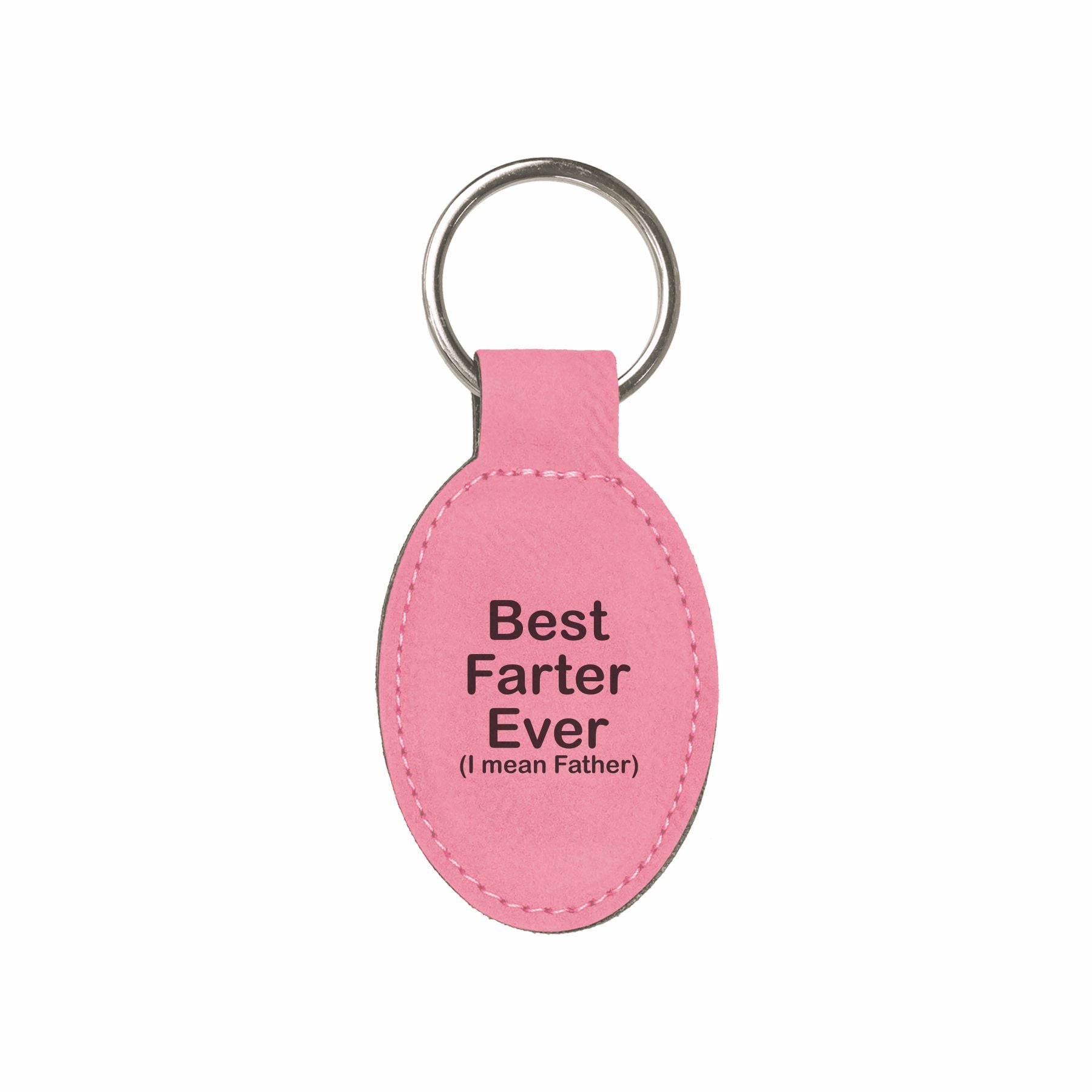 Best Farter Ever Engraved Leatherette Keychain for Men, Funny Gift for Dad