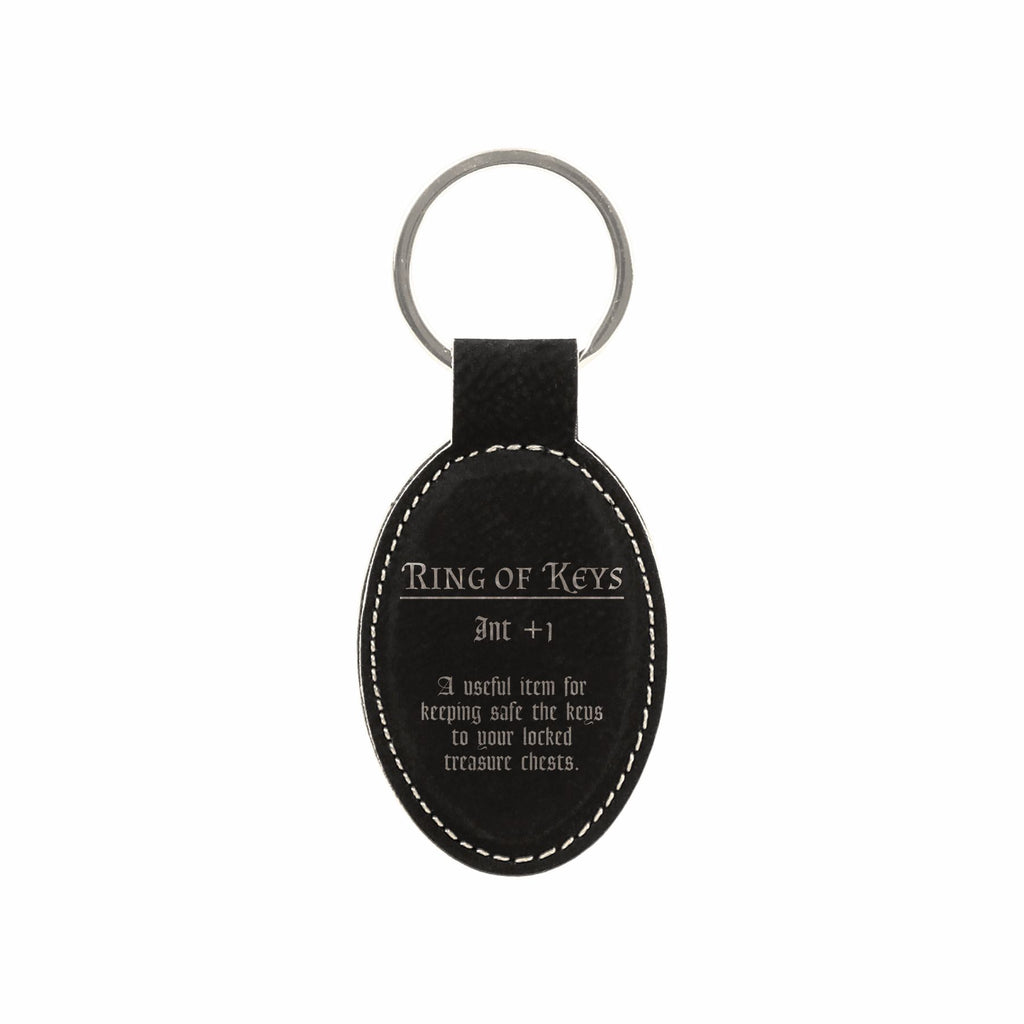 DND Gifts, Ring of Keys Item Description Engraved Leatherette Keychain, Dungeons Dragons