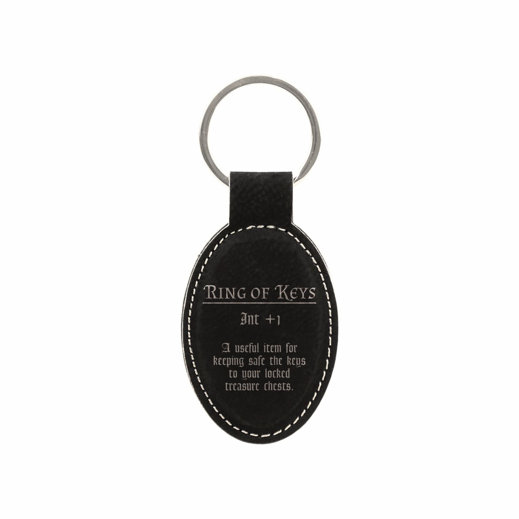 DND Gifts, Ring of Keys Item Description Engraved Leatherette Keychain, Dungeons Dragons