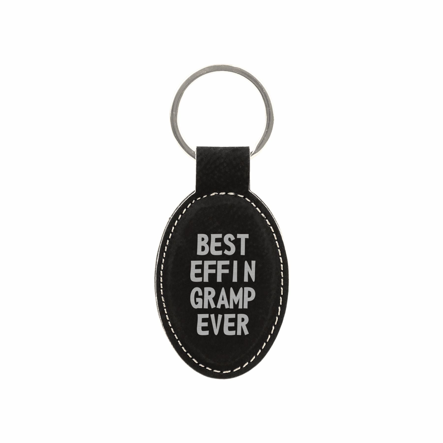 Best Effin Gramp Ever Engraved Leatherette Keychain for Men, Funny Gift for Grandpa