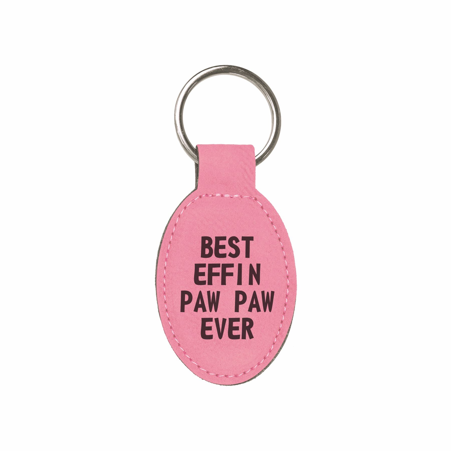Best Effin Paw Paw Ever Engraved Leatherette Keychain for Men, Funny Gift for Grandpa