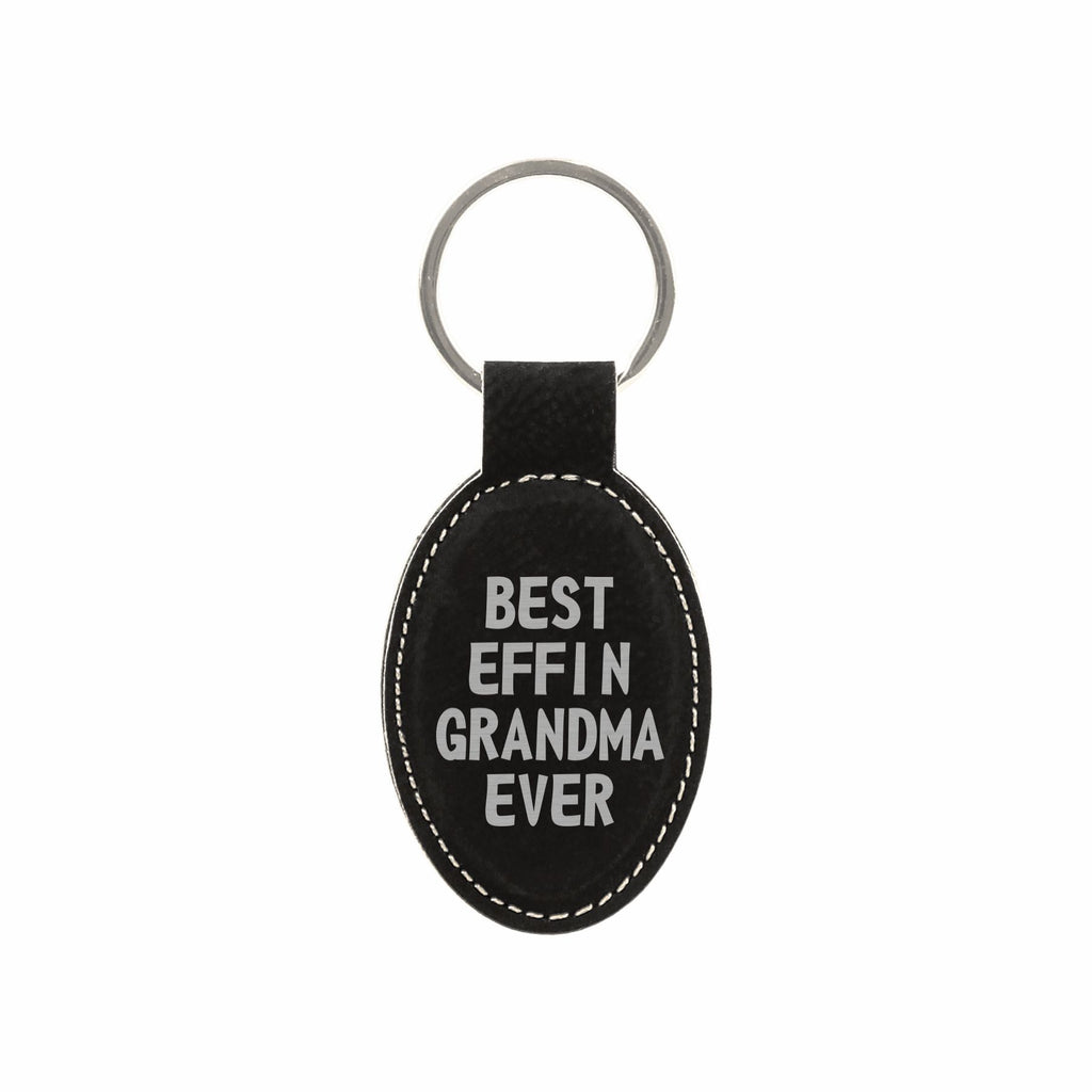 Best Effin Grandma Ever Engraved Leatherette Keychain for Women, Funny Gift for Grandma