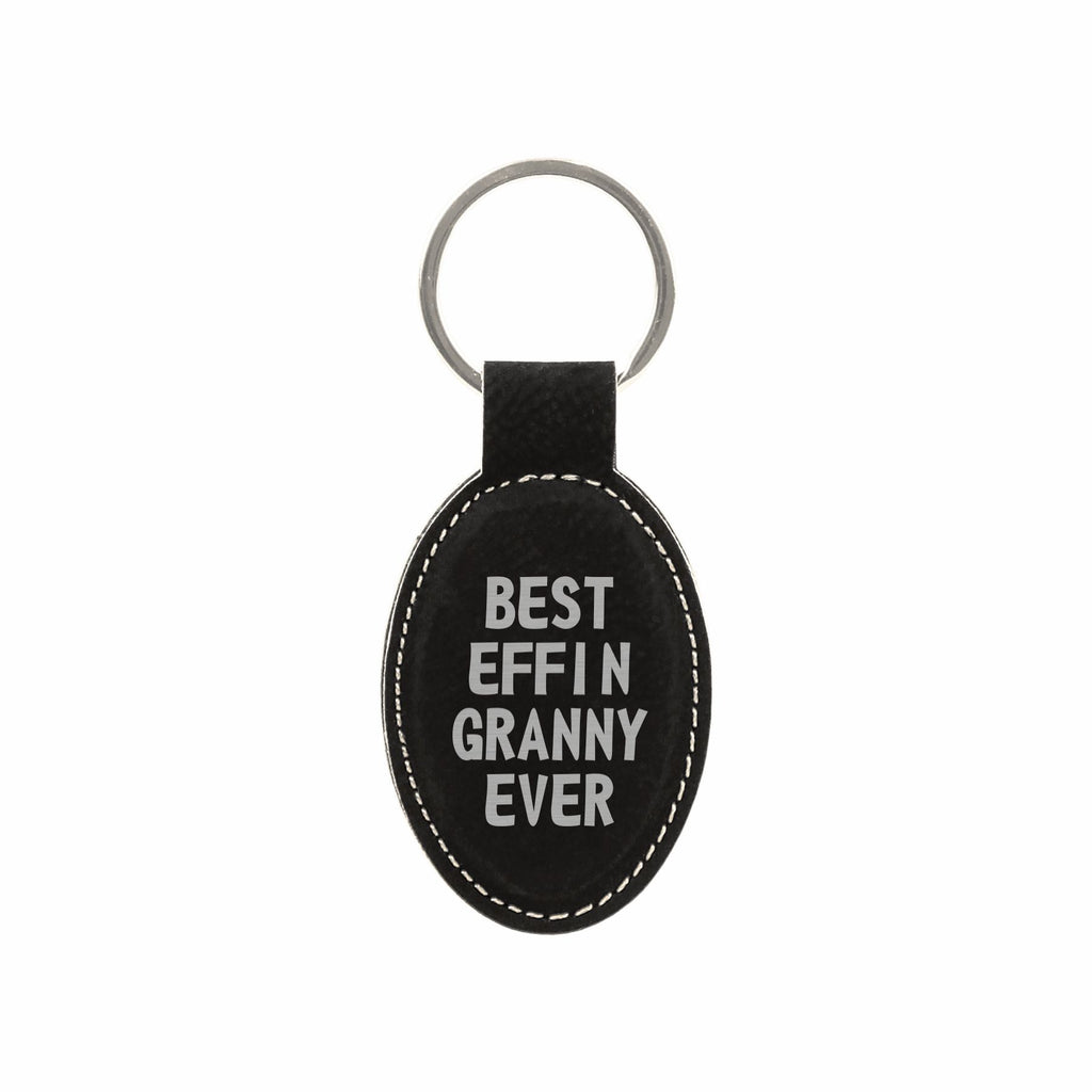 Best Effin Granny Ever Engraved Leatherette Keychain for Women, Funny Gift for Grandma