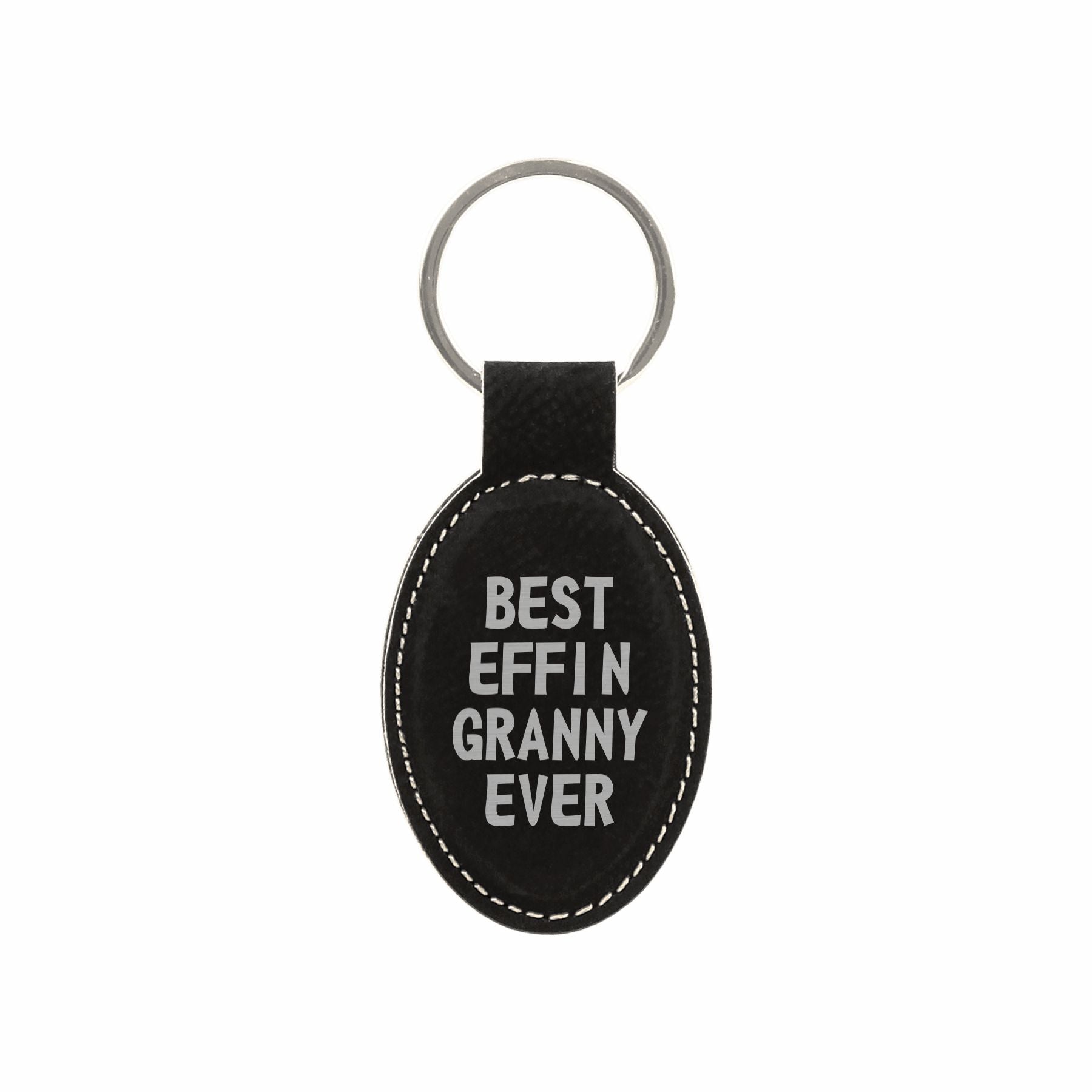 Best Effin Granny Ever Engraved Leatherette Keychain for Women, Funny Gift for Grandma