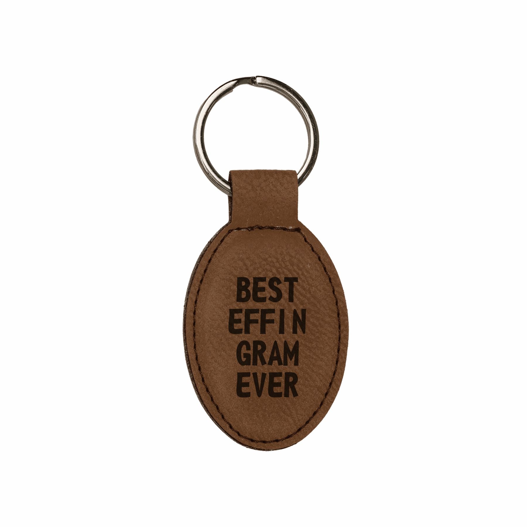 Best Effin Gram Ever Engraved Leatherette Keychain for Women, Funny Gift for Grandma