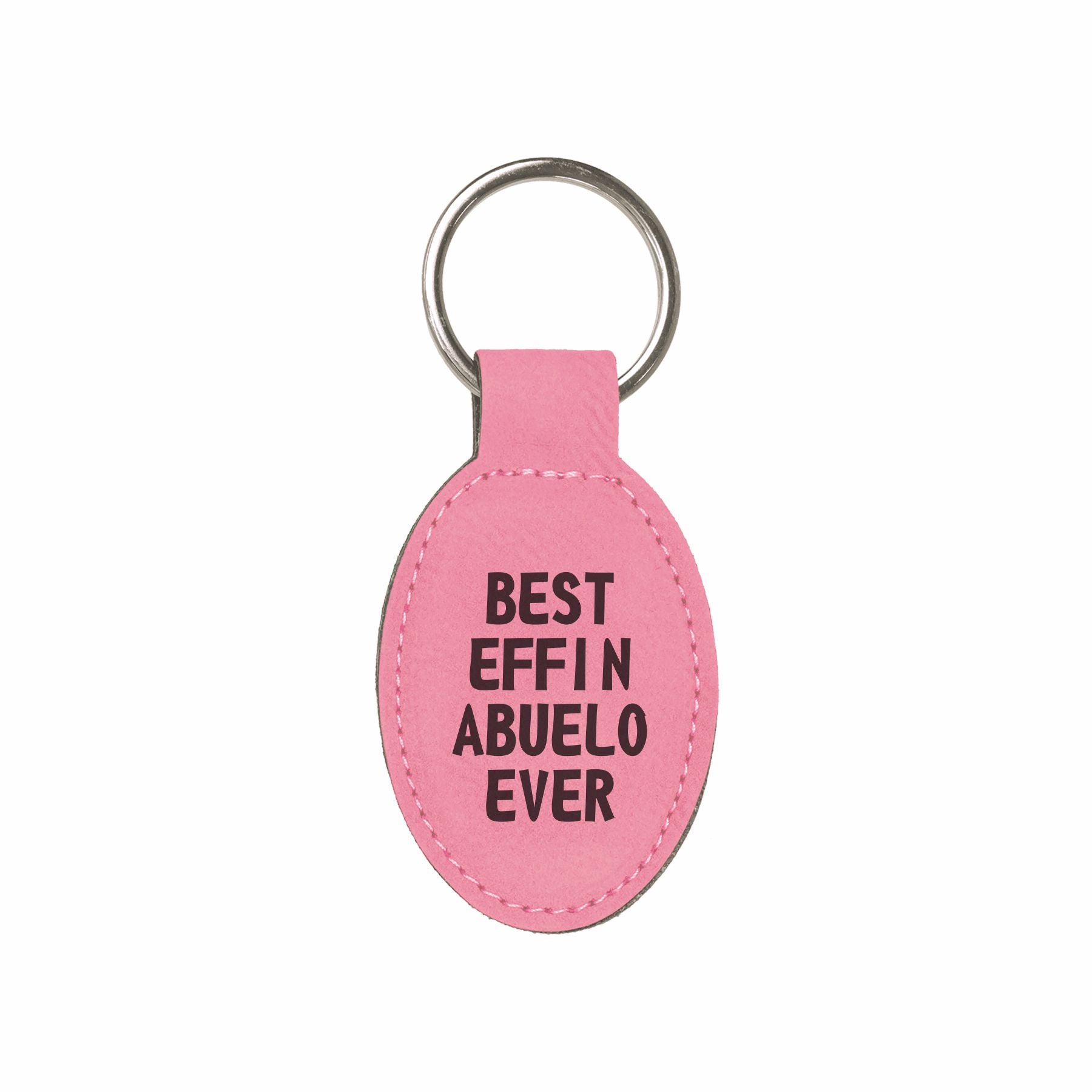 Best Effin Abuelo Ever Engraved Leatherette Keychain for Men, Funny Gift for Grandpa