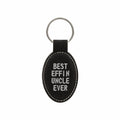 Best Effin Uncle Ever Engraved Leatherette Keychain for Men, Funny Gift for Uncle