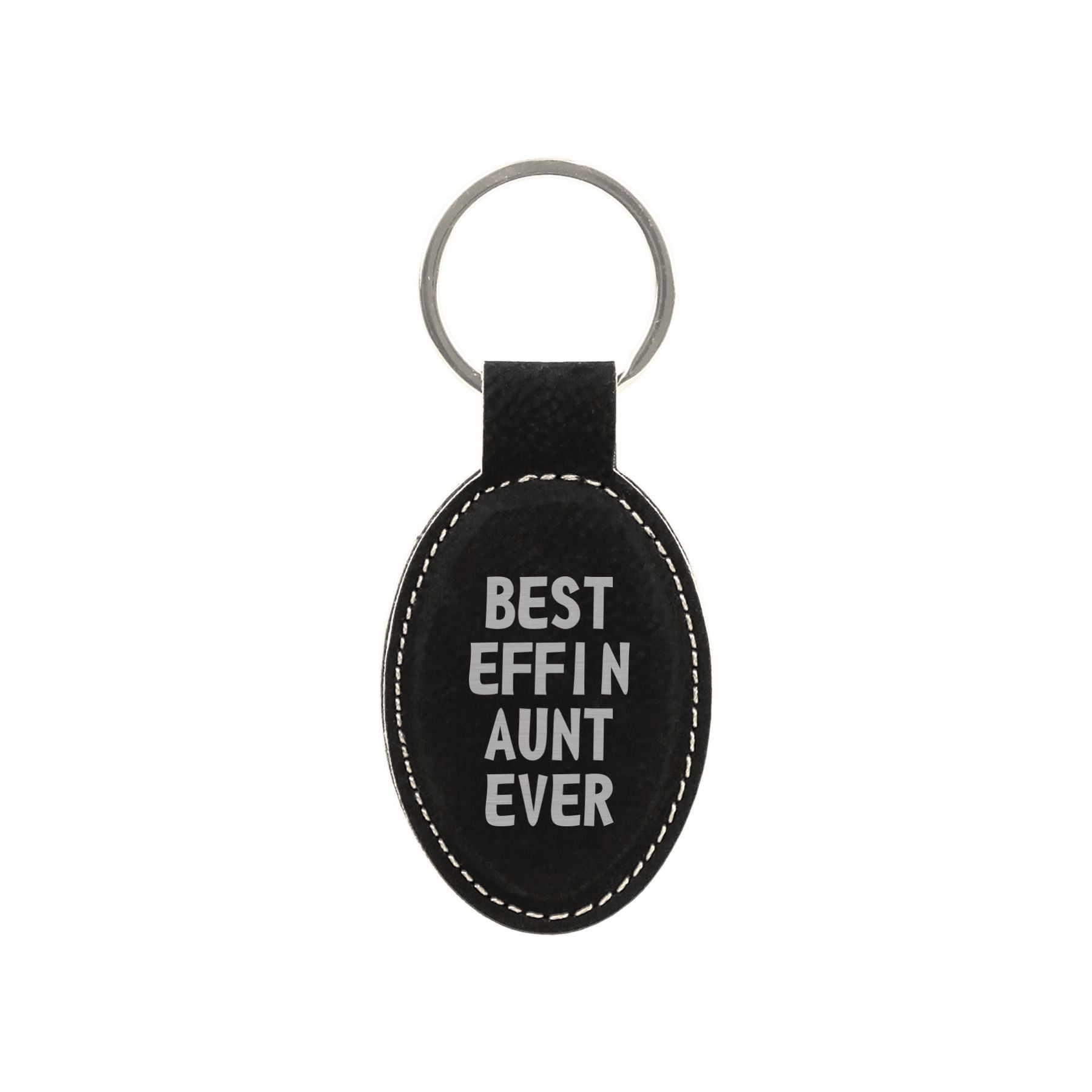 Best Effin Aunt Ever Engraved Leatherette Keychain for Women, Funny Gift for Aunt