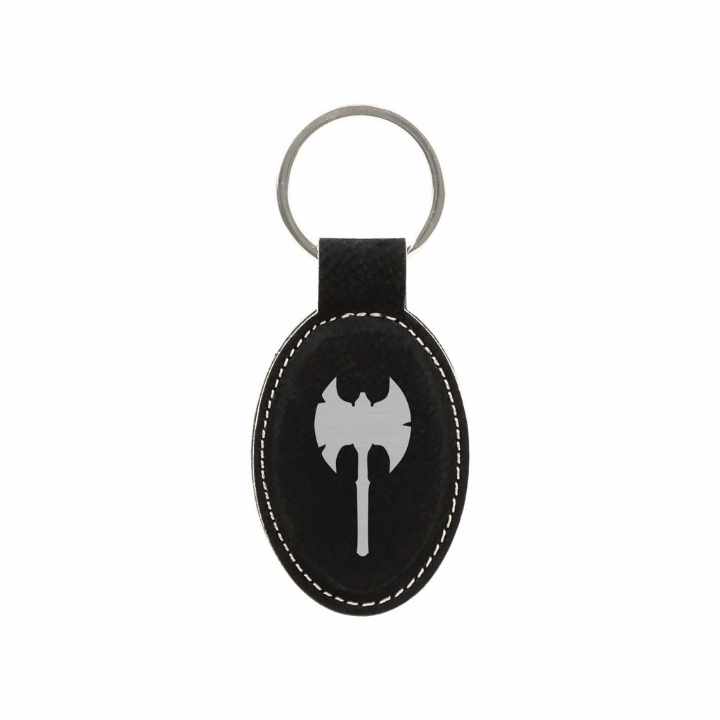 DND Gifts, Barbarian Class Symbol Engraved Leatherette Keychain, Dungeons Dragons