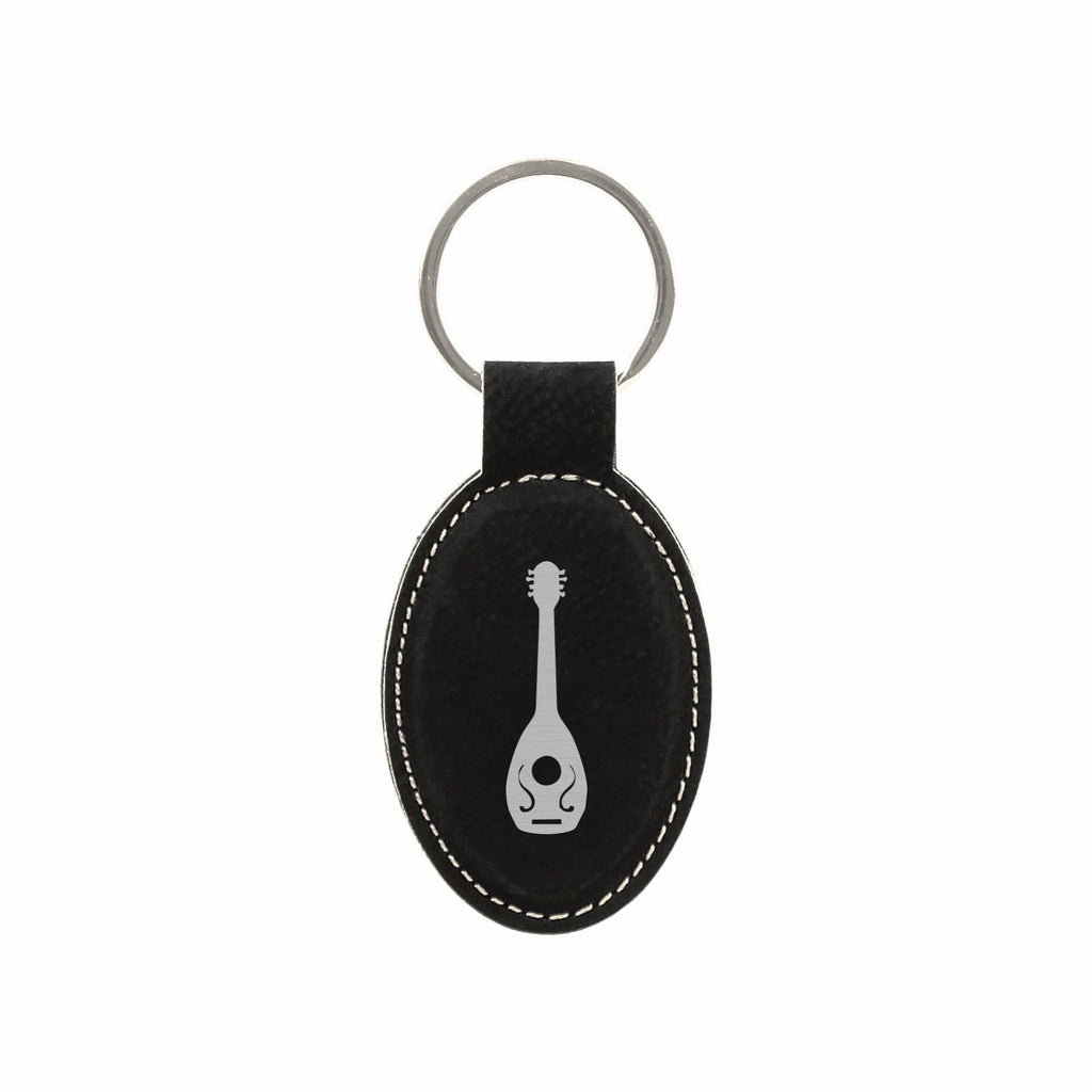 DND Gifts, Bard Class Symbol Engraved Leatherette Keychain, Dungeons Dragons