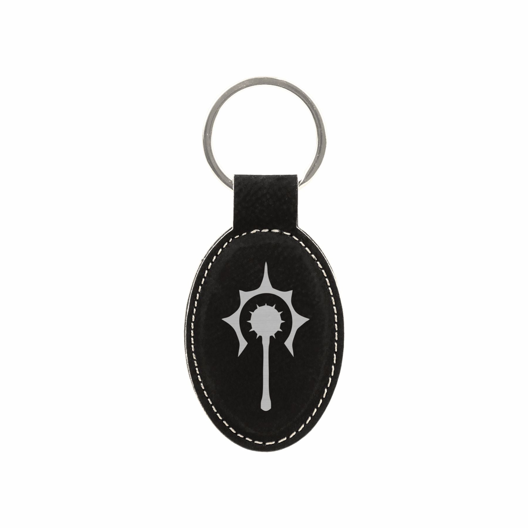 DND Gifts, Cleric Class Symbol Engraved Leatherette Keychain, Dungeons Dragons