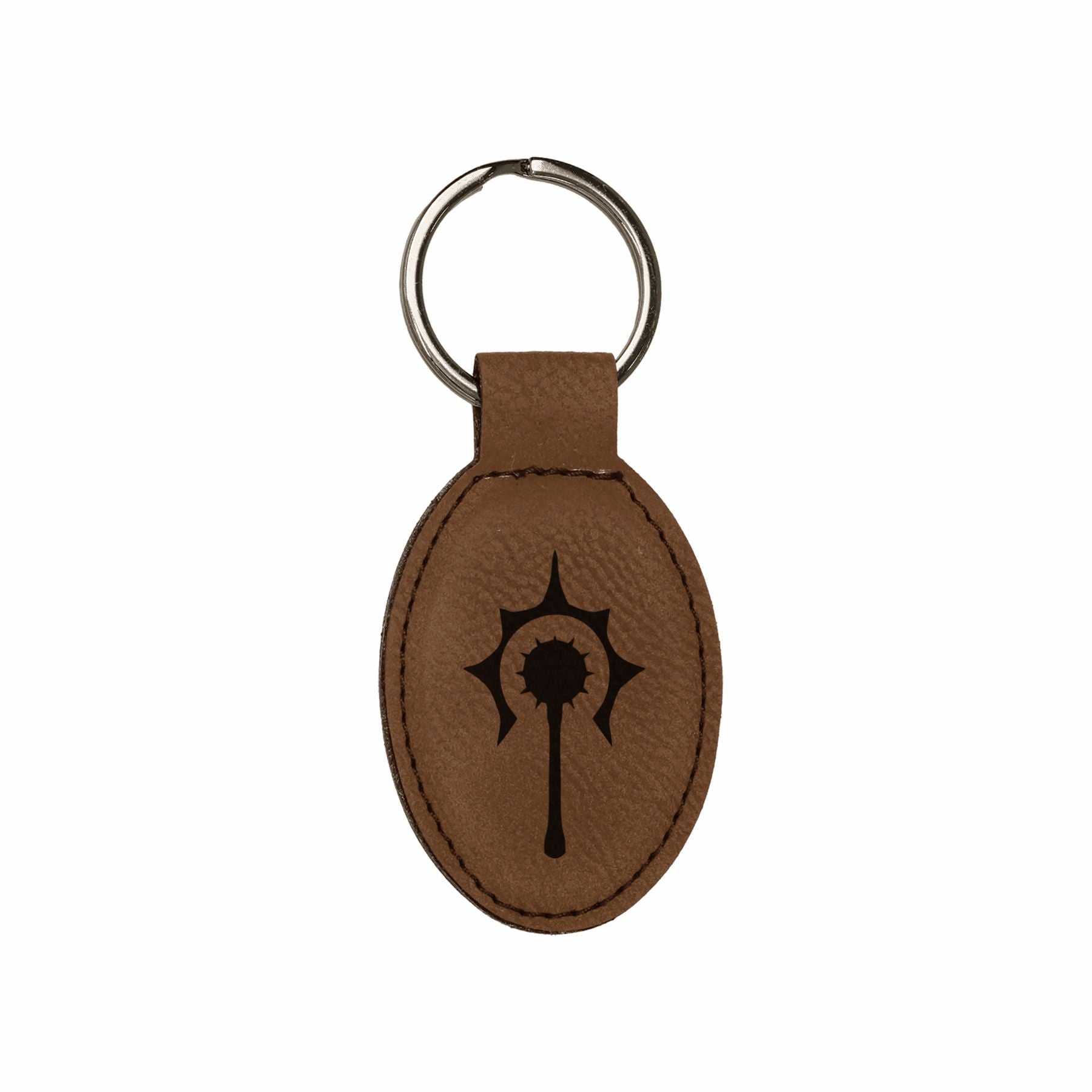 DND Gifts, Cleric Class Symbol Engraved Leatherette Keychain, Dungeons Dragons