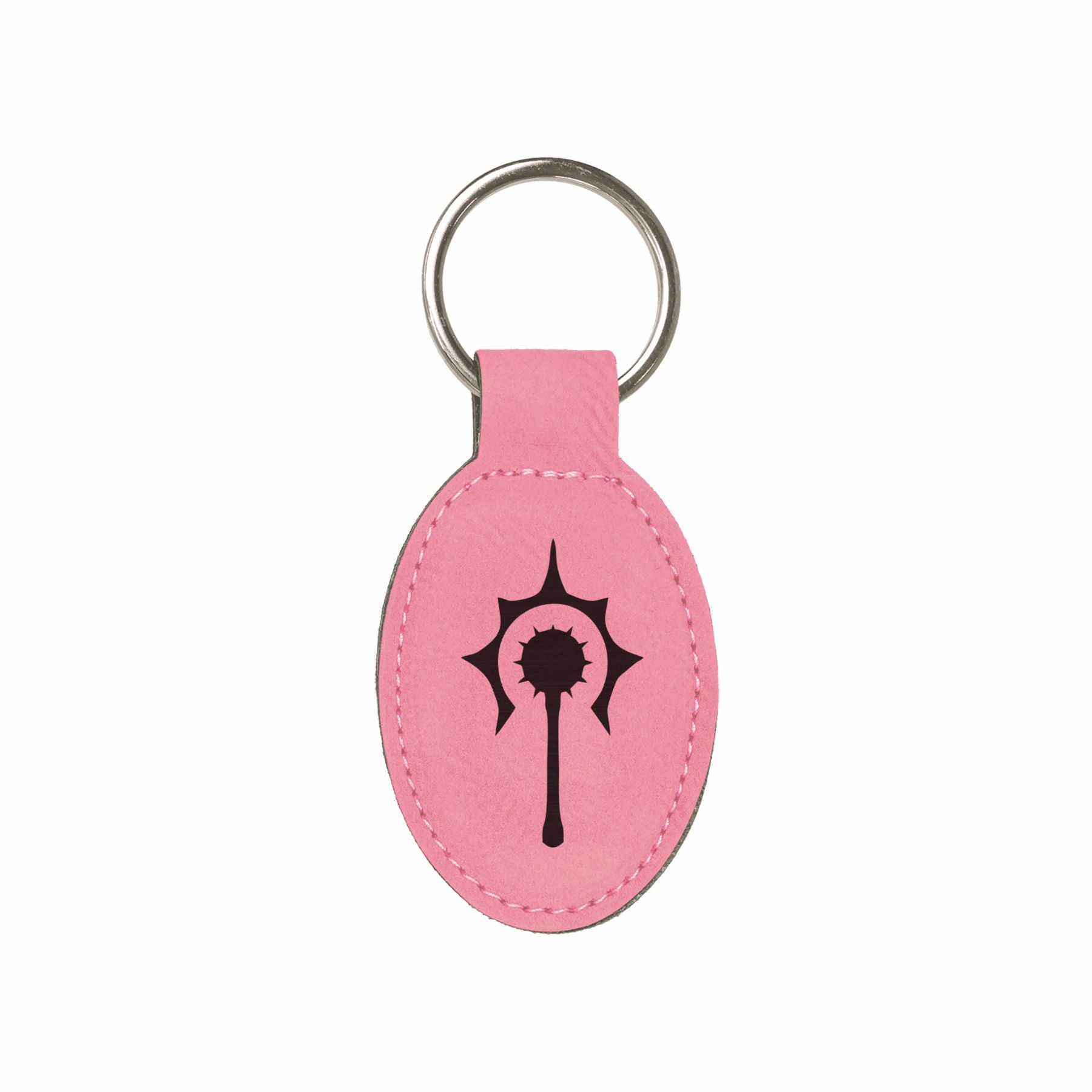 DND Gifts, Cleric Class Symbol Engraved Leatherette Keychain, Dungeons Dragons