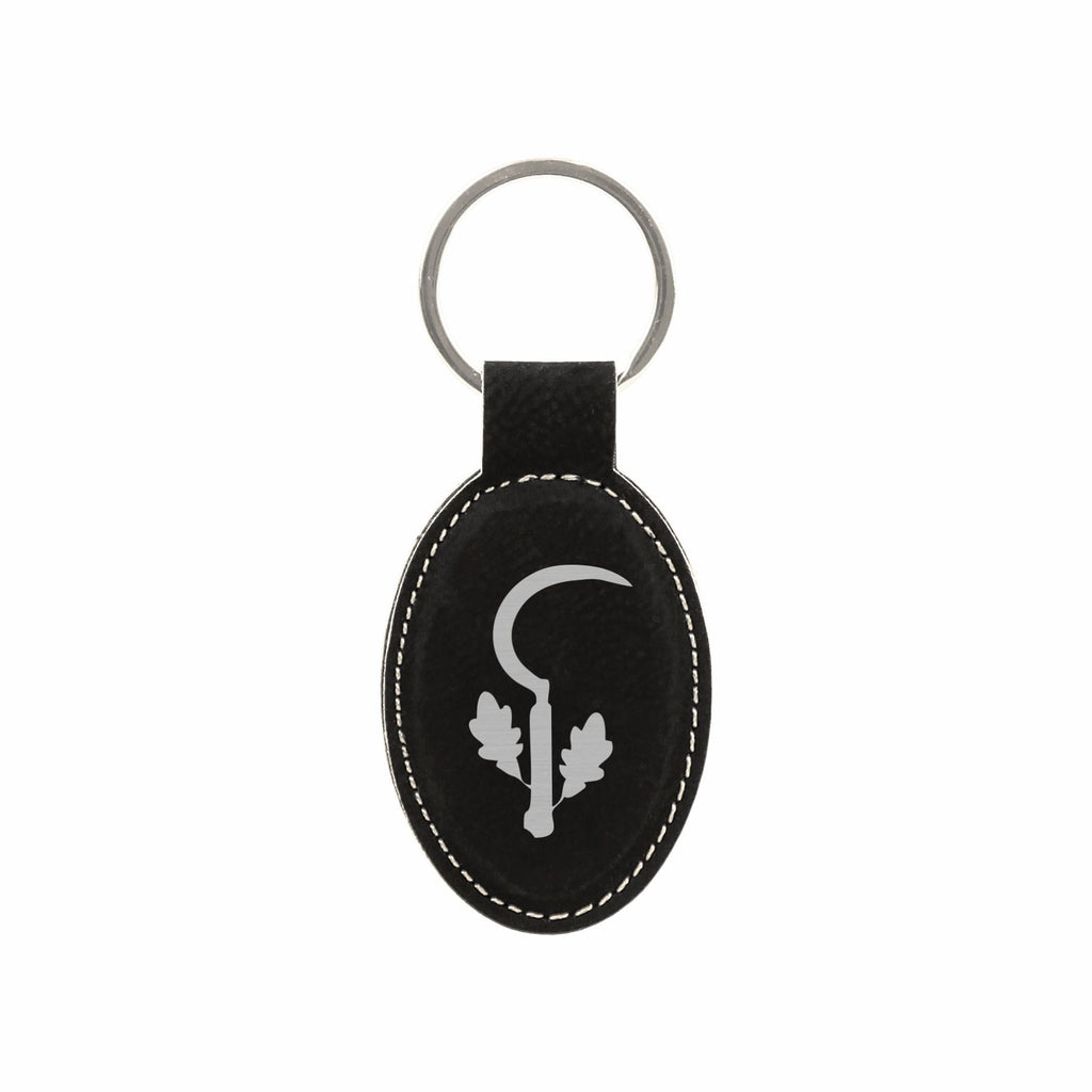 DND Gifts, Druid Class Symbol Engraved Leatherette Keychain, Dungeons Dragons