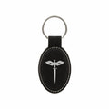 DND Gifts, Rogue Class Symbol Engraved Leatherette Keychain, Dungeons Dragons