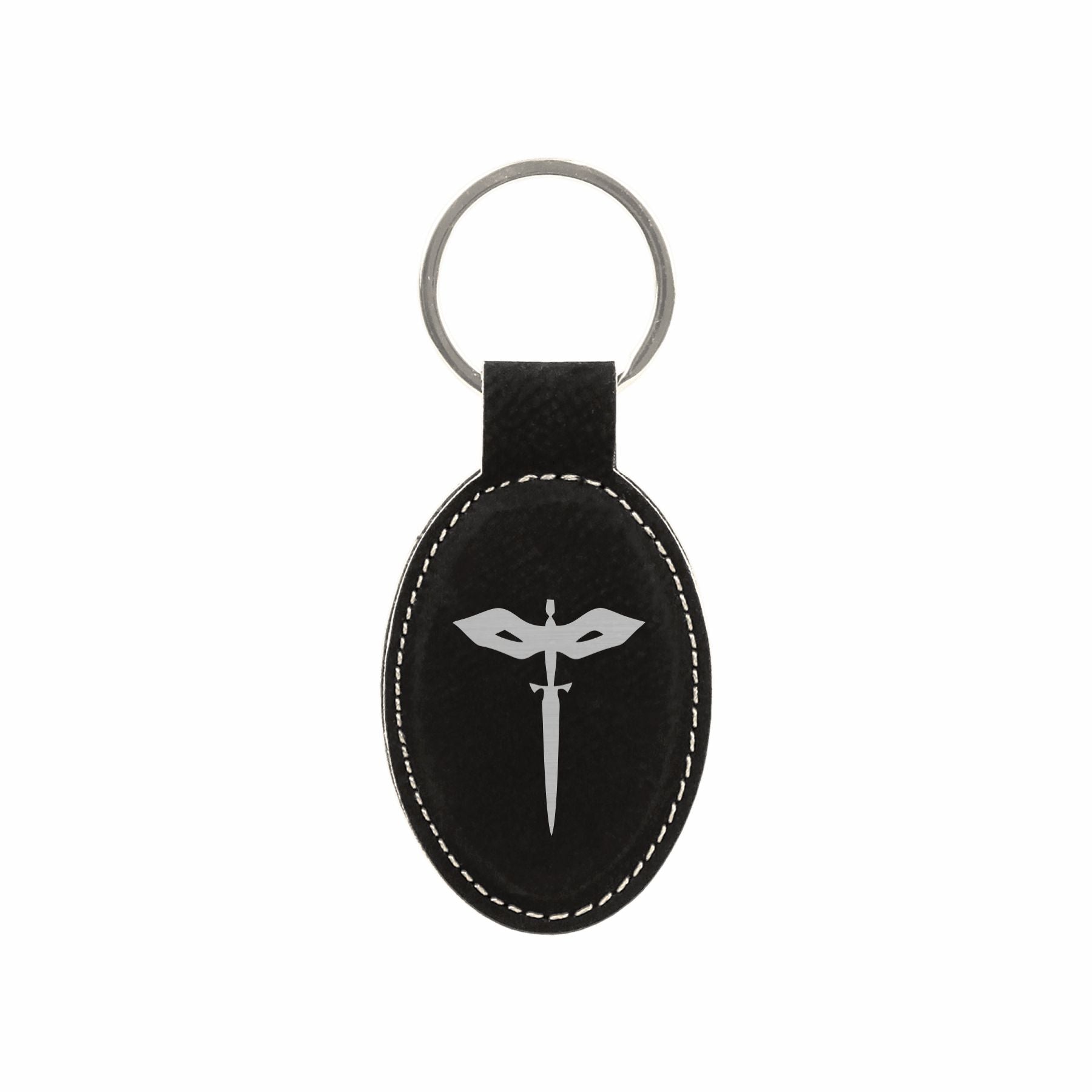 DND Gifts, Rogue Class Symbol Engraved Leatherette Keychain, Dungeons Dragons