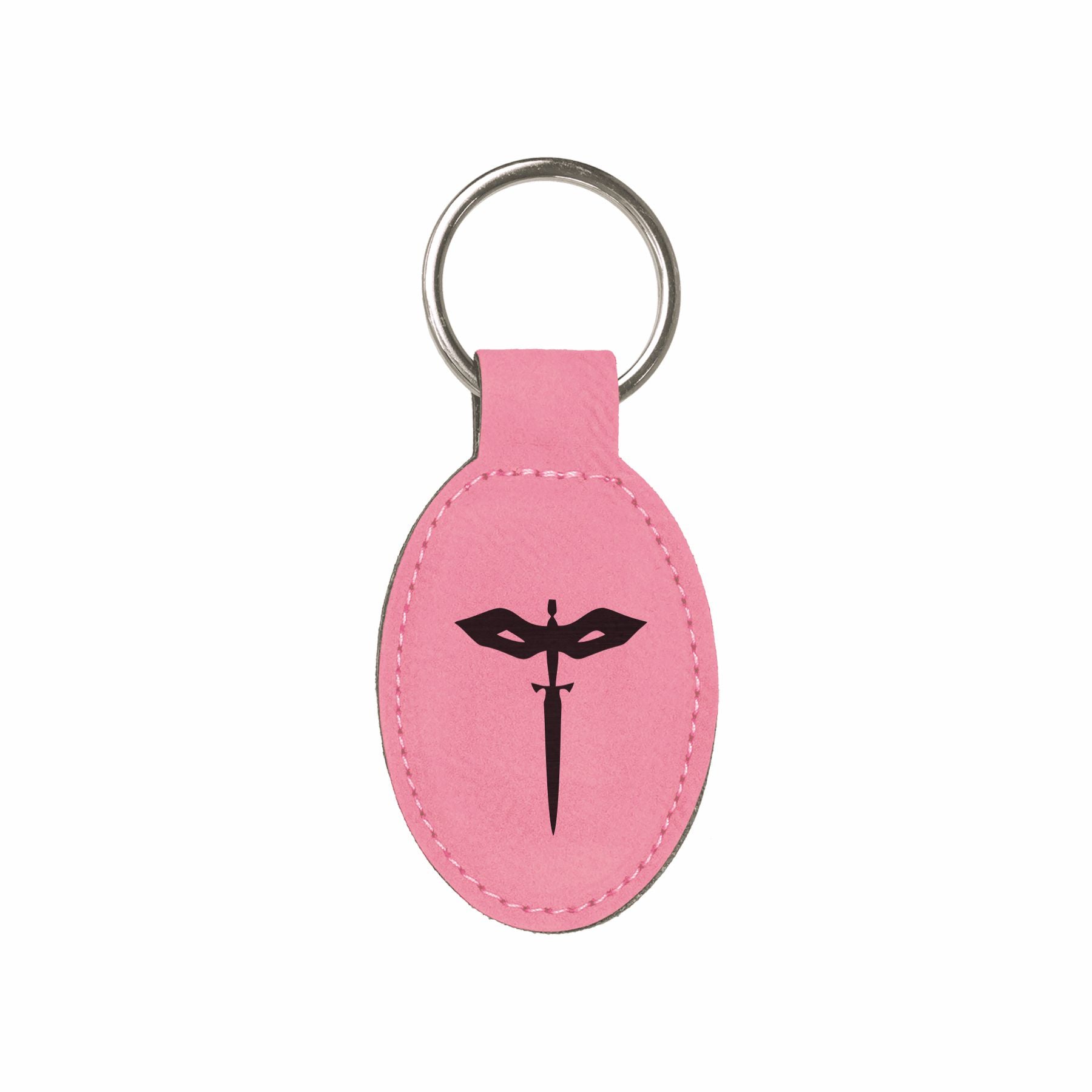 DND Gifts, Rogue Class Symbol Engraved Leatherette Keychain, Dungeons Dragons