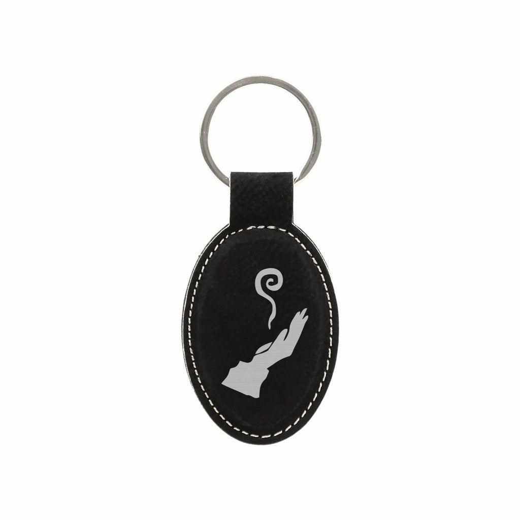 DND Gifts, Wizard Class Symbol Engraved Leatherette Keychain, Dungeons Dragons