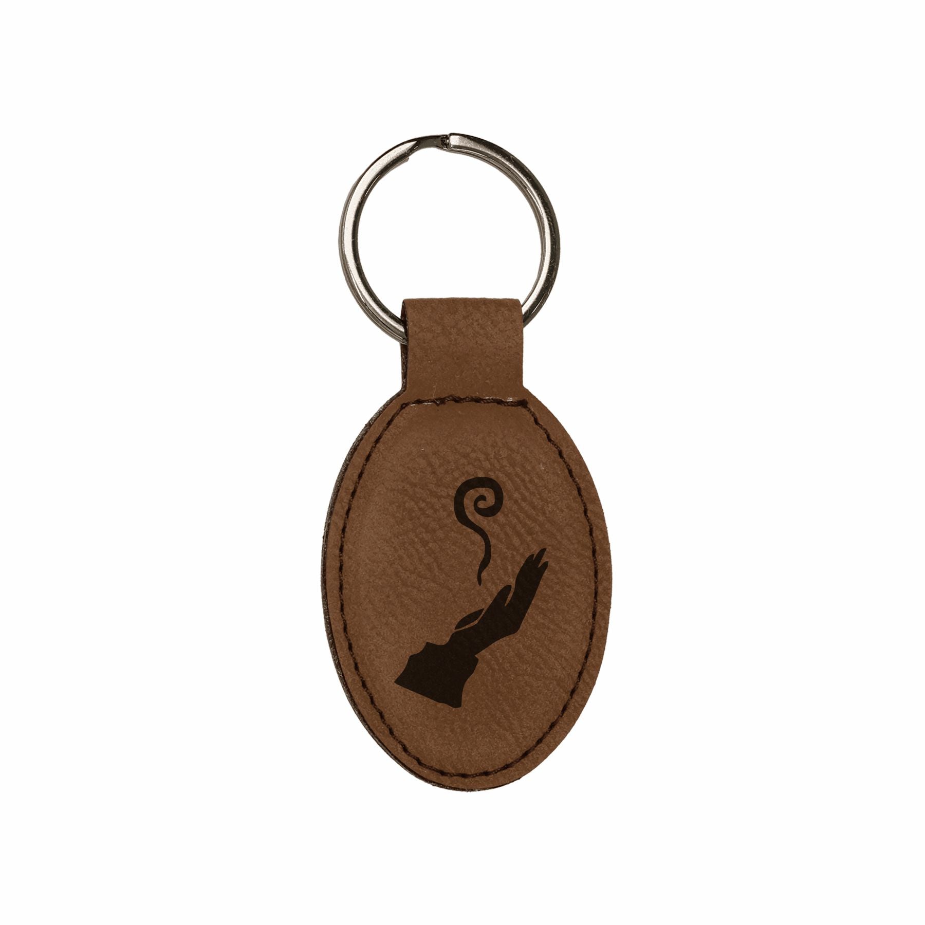 DND Gifts, Wizard Class Symbol Engraved Leatherette Keychain, Dungeons Dragons