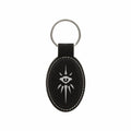 DND Gifts, Warlock Class Symbol Engraved Leatherette Keychain, Dungeons Dragons