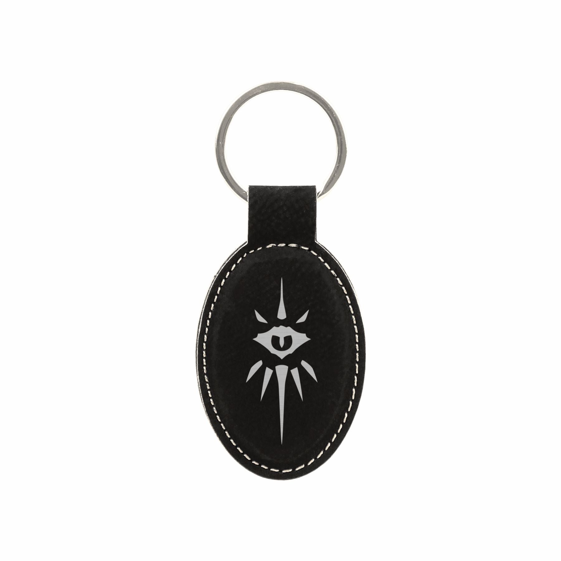 DND Gifts, Warlock Class Symbol Engraved Leatherette Keychain, Dungeons Dragons