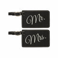 Mr and Mrs Engraved Leatherette Luggage Tags Combo pack