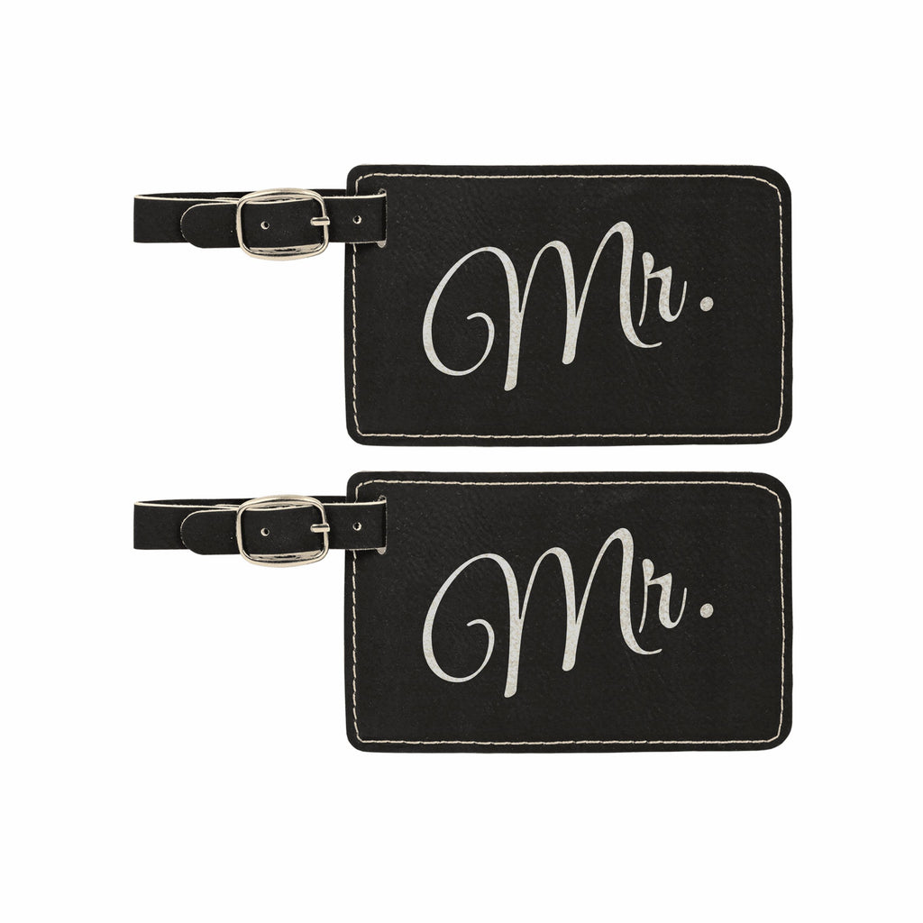 Mr. Mister Engraved Leatherette Luggage Tags 2 pack