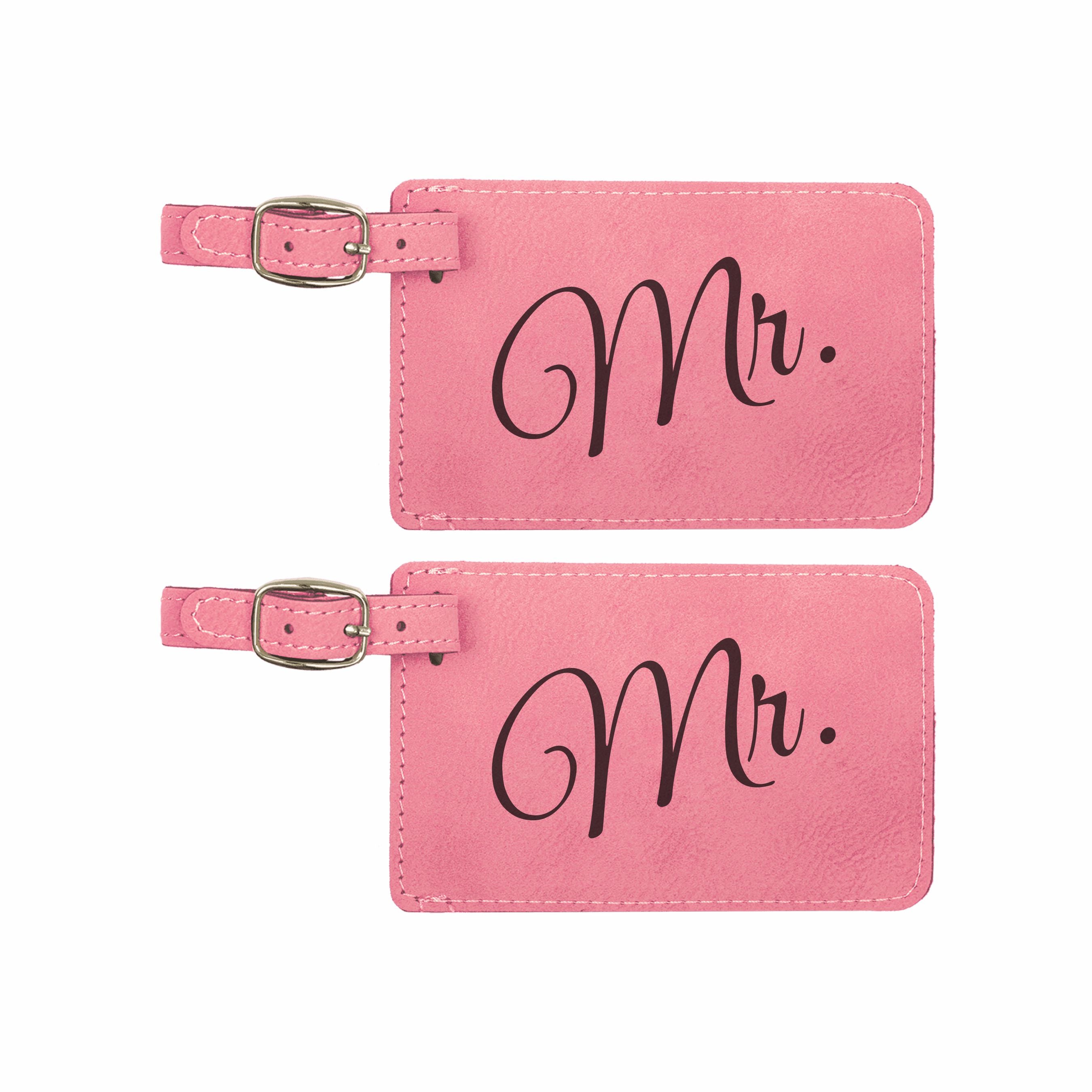 Mr. Mister Engraved Leatherette Luggage Tags 2 pack