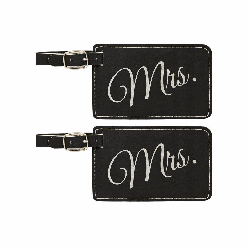 Mrs. Misses Engraved Leatherette Luggage Tags 2 pack