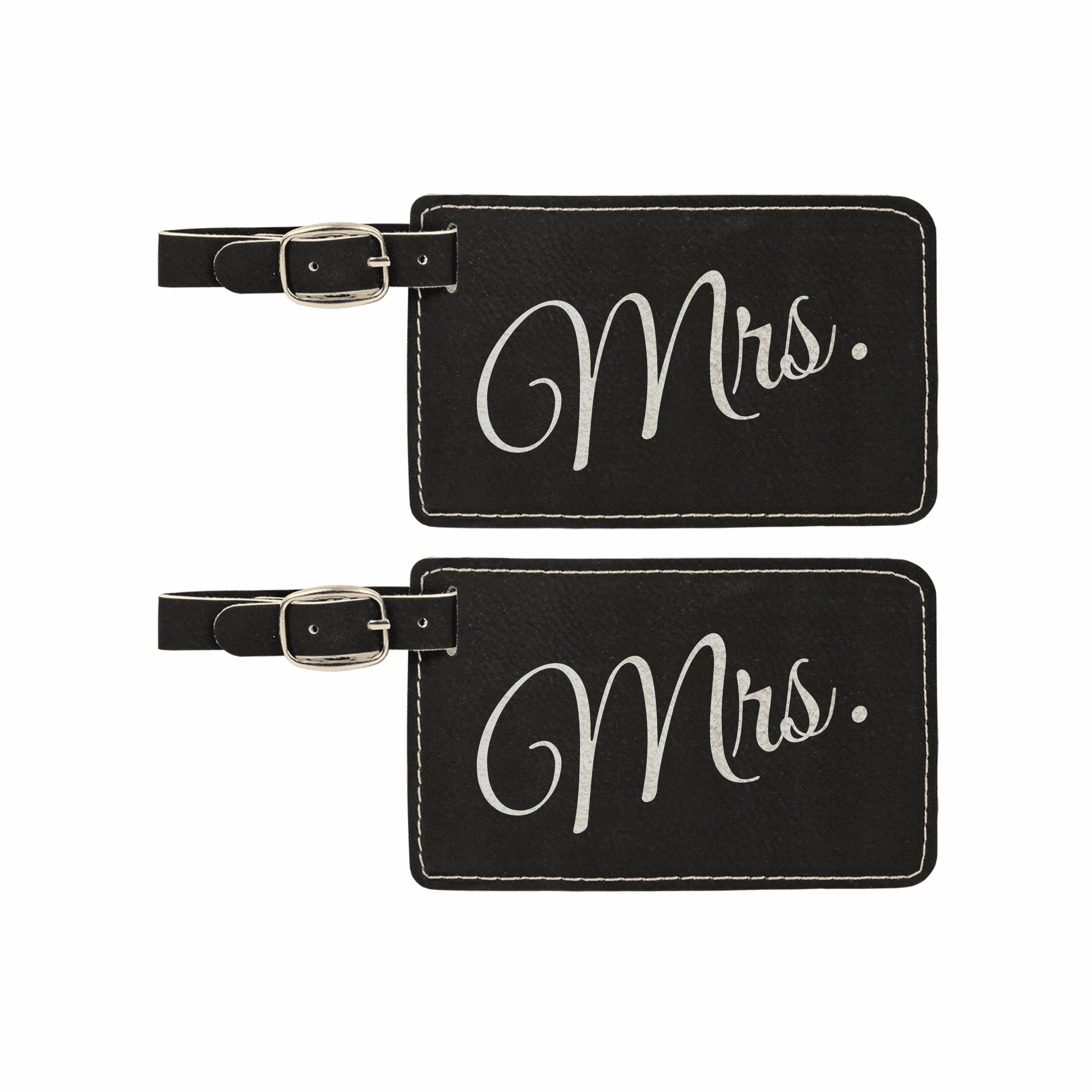 Mrs. Misses Engraved Leatherette Luggage Tags 2 pack