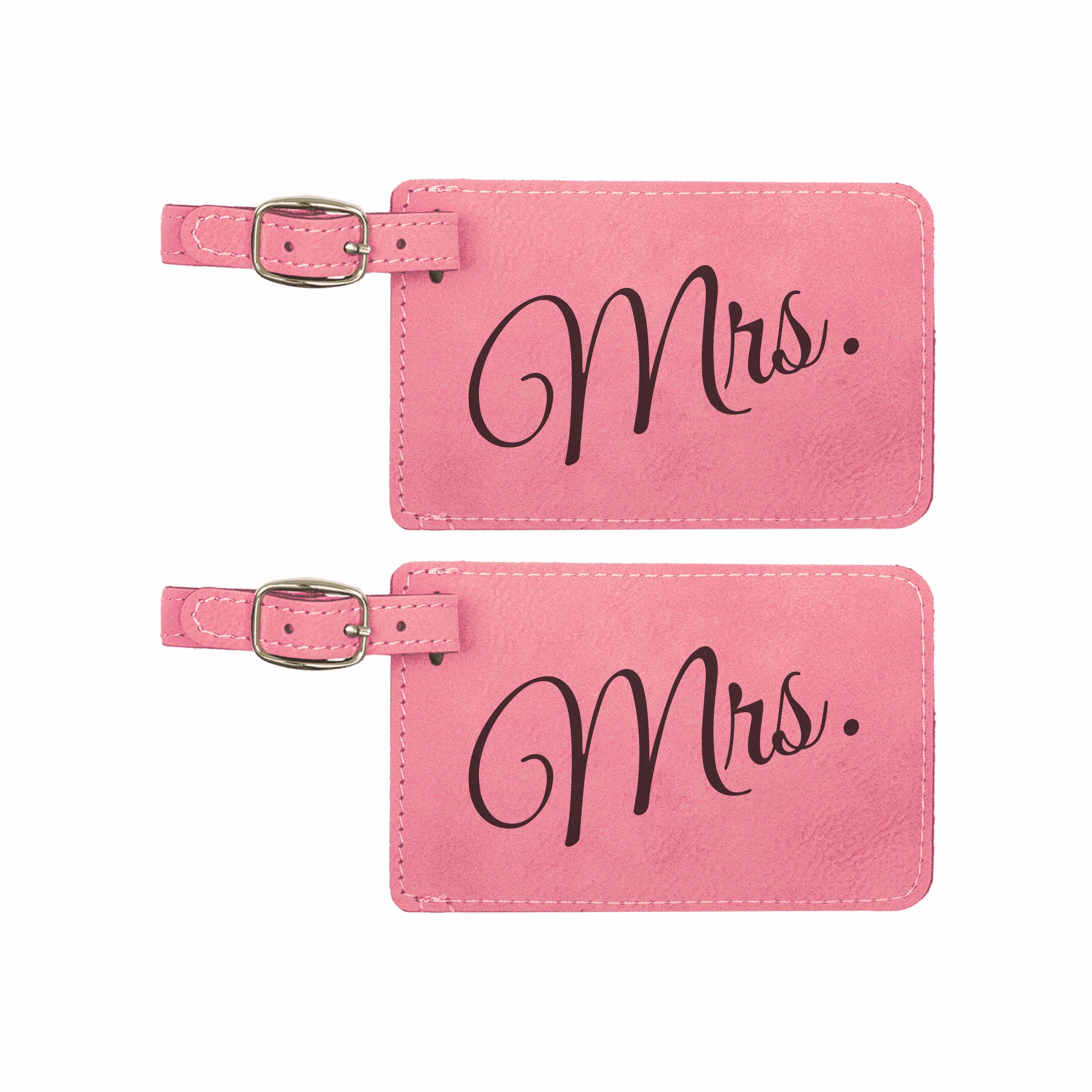 Mrs. Misses Engraved Leatherette Luggage Tags 2 pack