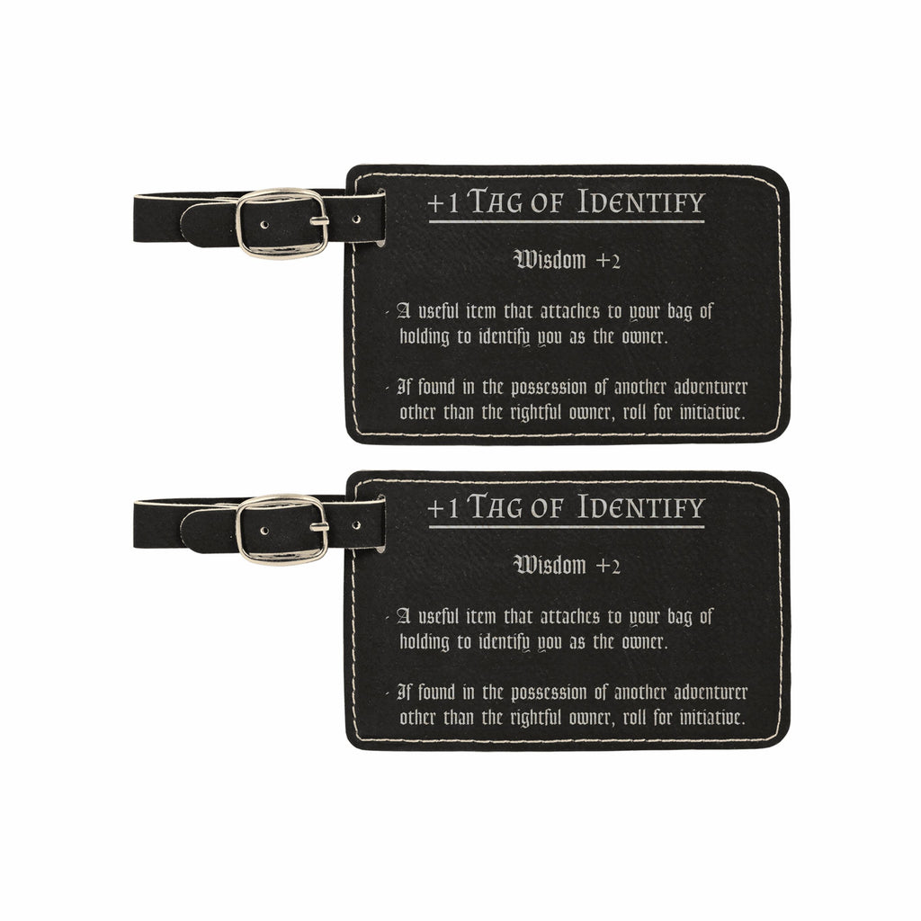 DND Gifts, Tag of Identify Funny Item Description Engraved Leatherette Luggage Tags 2 pack