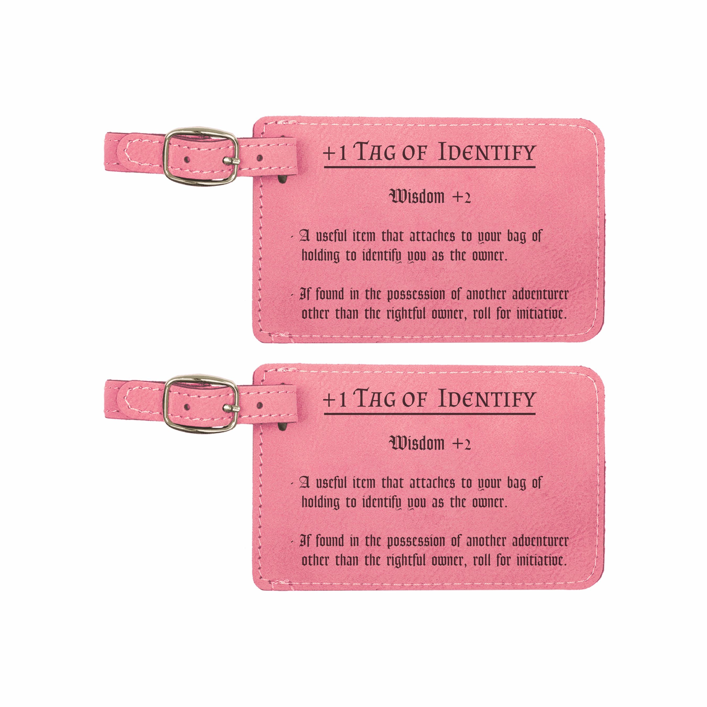 DND Gifts, Tag of Identify Funny Item Description Engraved Leatherette Luggage Tags 2 pack