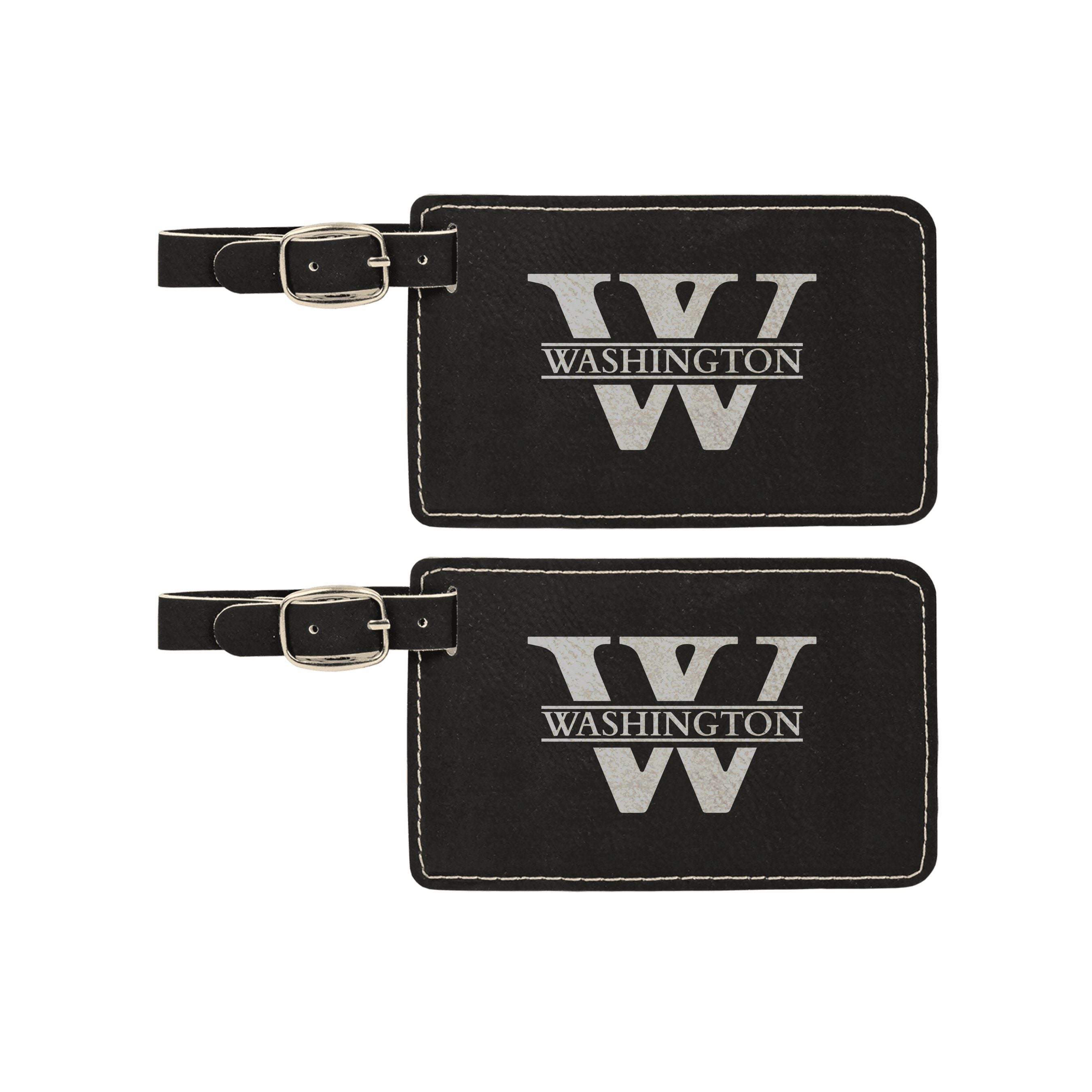 Personalized Engraved Leatherette Luggage Tags 2 pack, Monogram Design