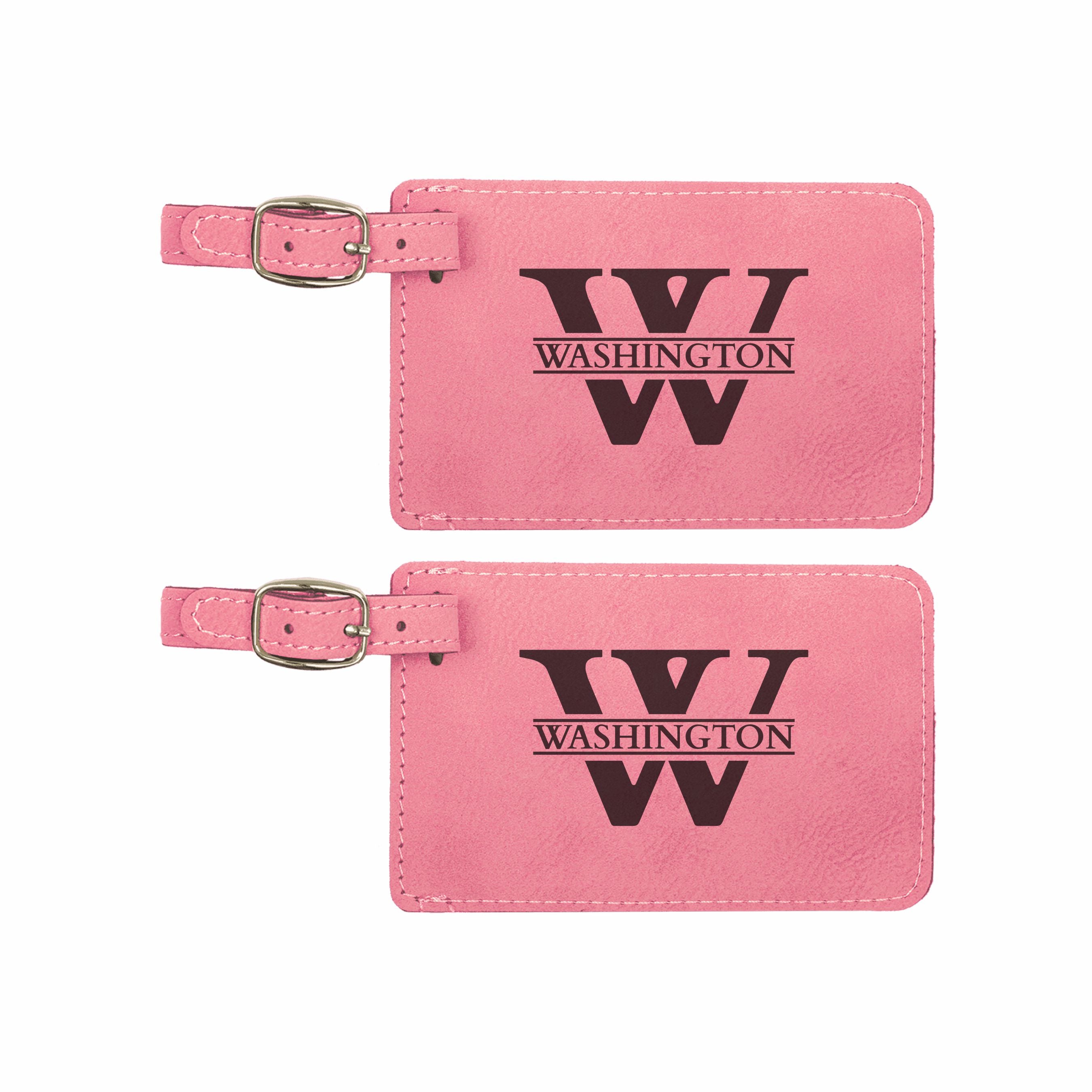 Personalized Engraved Leatherette Luggage Tags 2 pack, Monogram Design