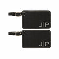 Personalized Engraved Leatherette Luggage Tags 2 pack, Custom Initials