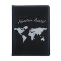 Adventure Awaits World Map Engraved Leatherette Passport Holder