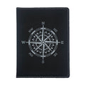 Compass Rose Engraved Leatherette Passport Holder