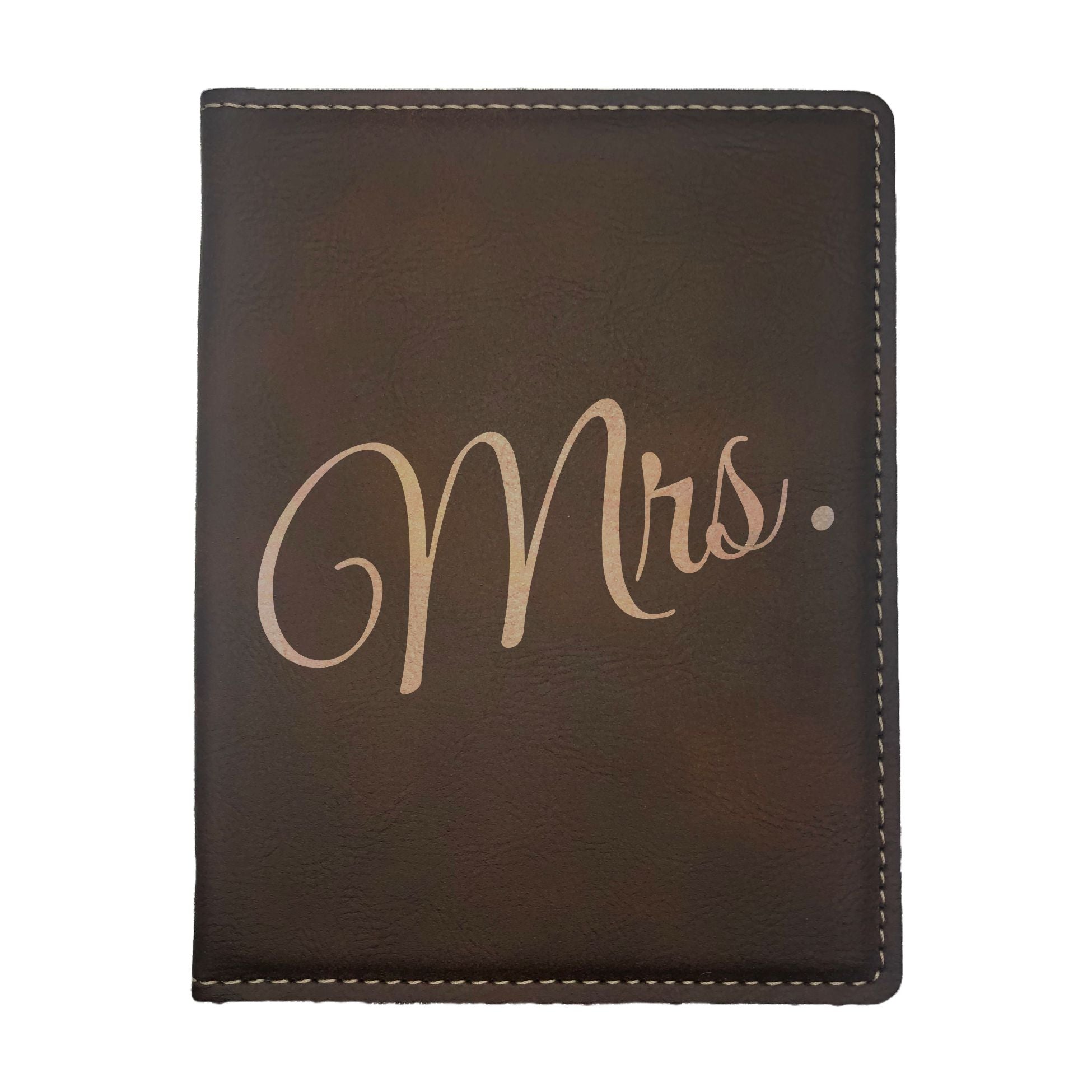 Mrs. Misses Engraved Leatherette Passport Holder