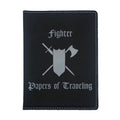 Fighter Papers of Traveling Engraved Leatherette Passport Holder, Dungeons Dragons DND Gift