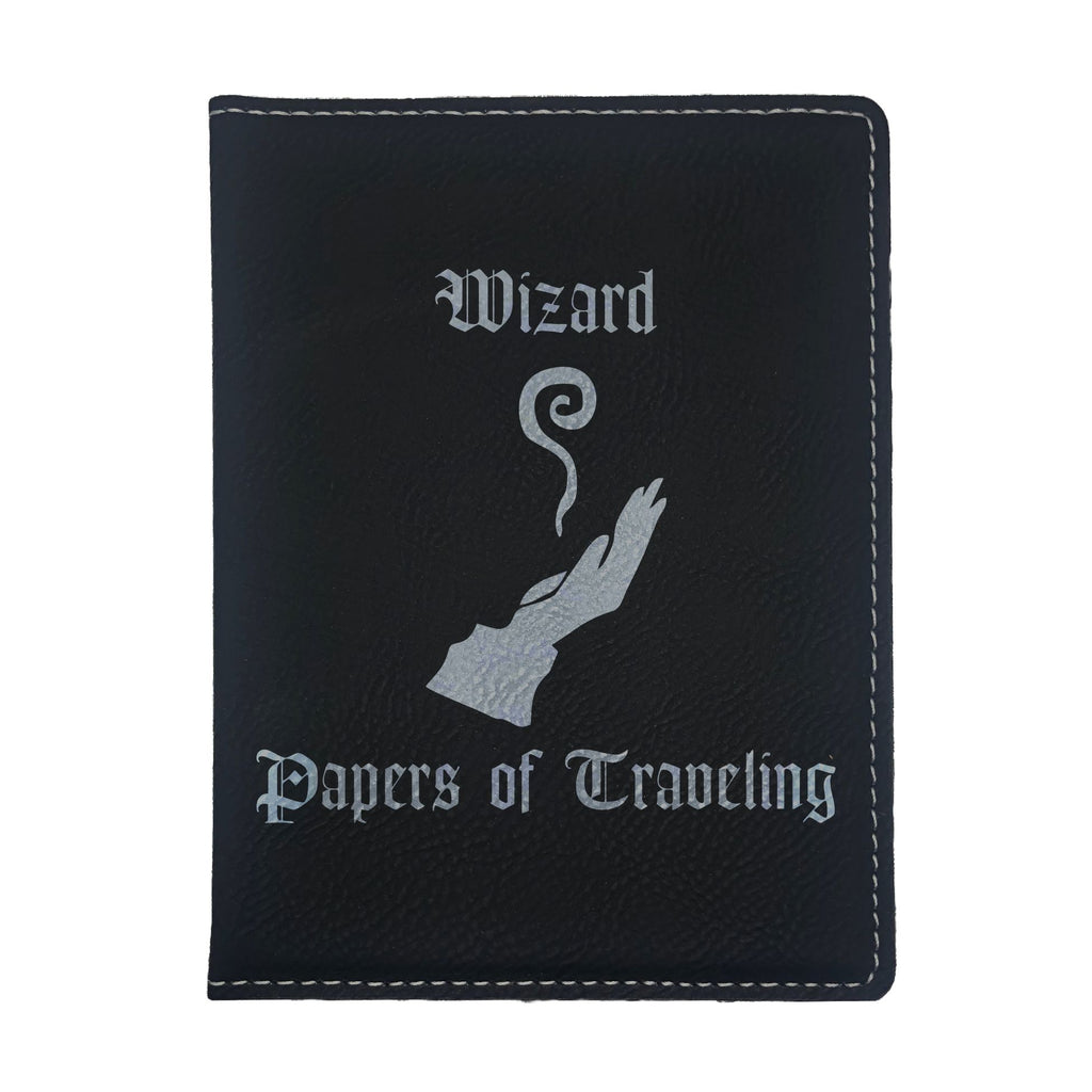 Wizard Papers of Traveling Engraved Leatherette Passport Holder, Dungeons Dragons DND Gift