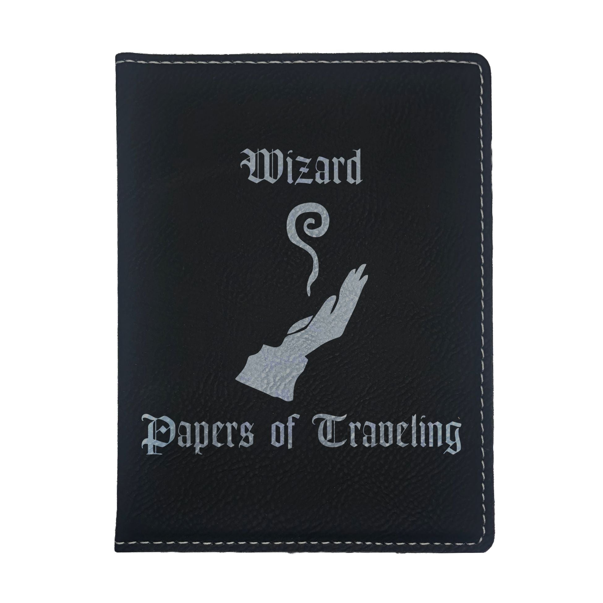 Wizard Papers of Traveling Engraved Leatherette Passport Holder, Dungeons Dragons DND Gift